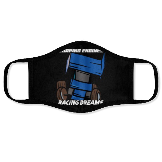 Sprint Car Mom Dirt Track Racing Racing Race Day Face Masks