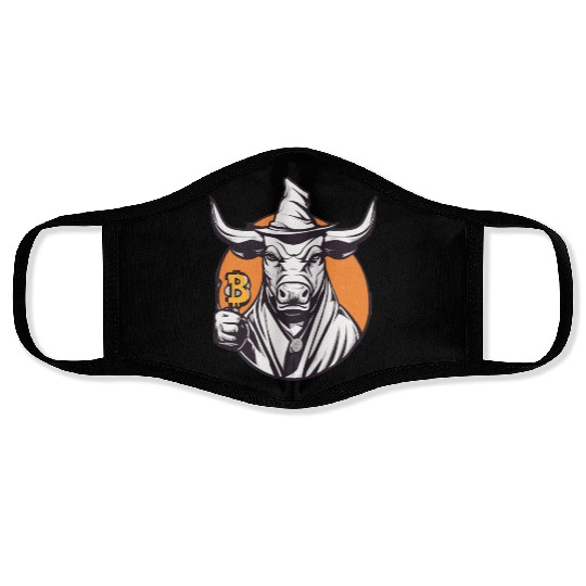 Halloween Bitcoin Wizard Bull Face Masks