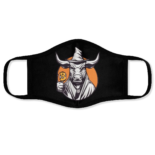 Halloween Bitcoin Wizard Bull Face Masks