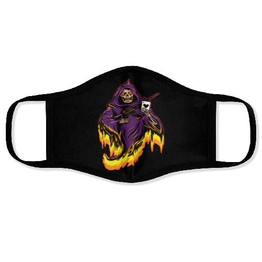 Spades Ace Death Poker Texas Hold'em Face Masks