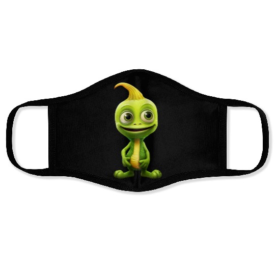 Green Alien & Pumpkin: Unexpected Encounter Face Masks