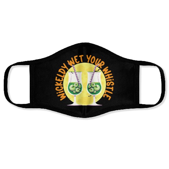 Wickedly Wet Your Whistle Bartender Halloween Face Masks