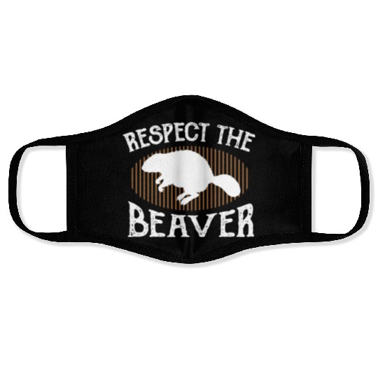 Respect The Beaver retro Beaver Lover groundhog Face Masks
