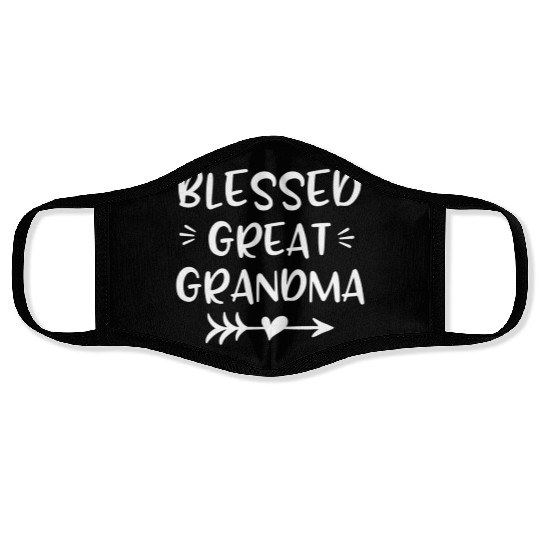 Blessed Great Grandma Heart Arrow Graphics Face Masks