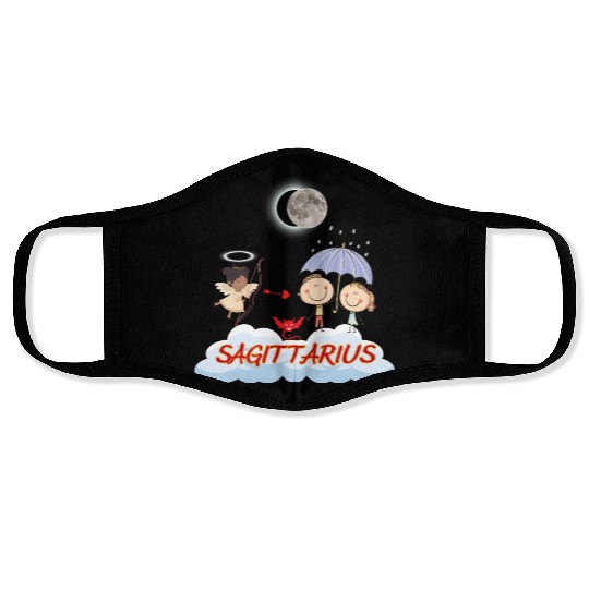 Zodiac Sign Sagittarius Astrology Angel & Bow Face Masks