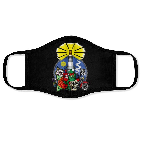 Pinup and night frog Face Masks