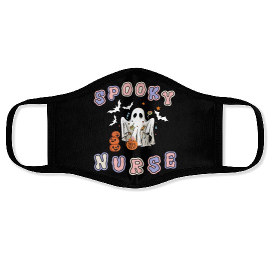 Spooky nurse Halloween design Face Masks