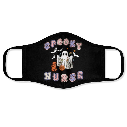 Spooky nurse Halloween design Face Masks