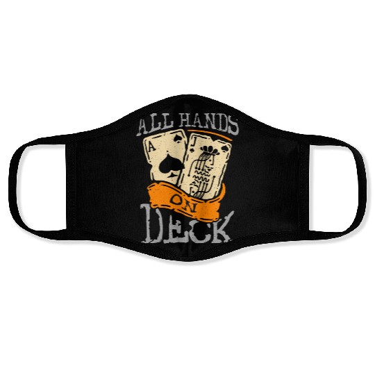 Classic Blackjack All Hands On Deck Loves Gambling Face Masks