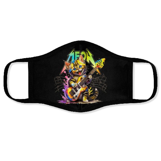 Metal Meow Kitty - Rainbow Face Masks