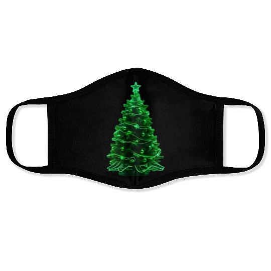 Christmas tree neon Face Masks