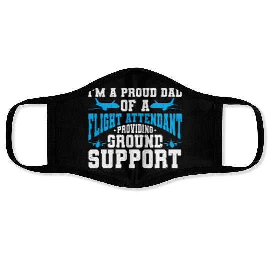 Flight Attendant Dad Airplane Flight Attendant Face Masks