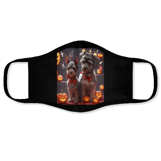 Schnauzer Hallooween Spooktacular Face Masks