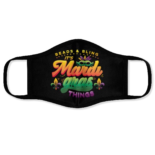 Beads & Bling It's Mardi Gras Things Face Masks