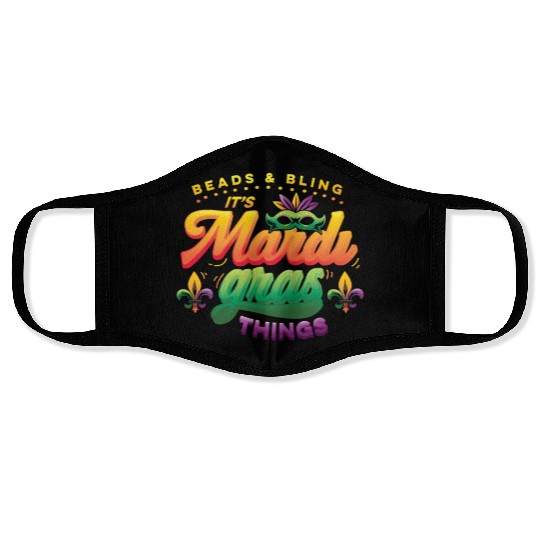 Beads & Bling It's Mardi Gras Things Face Masks