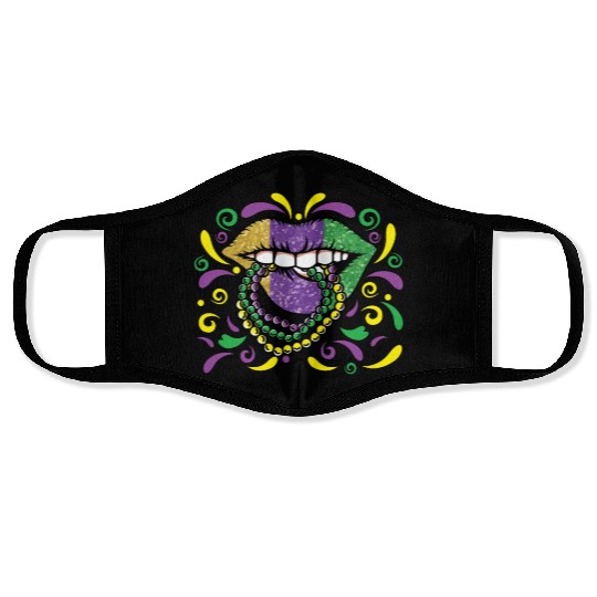 Lips Beads Mardi Gras Face Masks