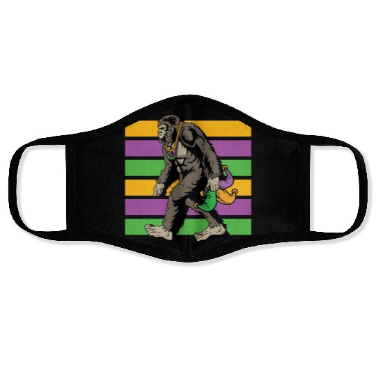 Bigfoot Mardi Gras Face Masks