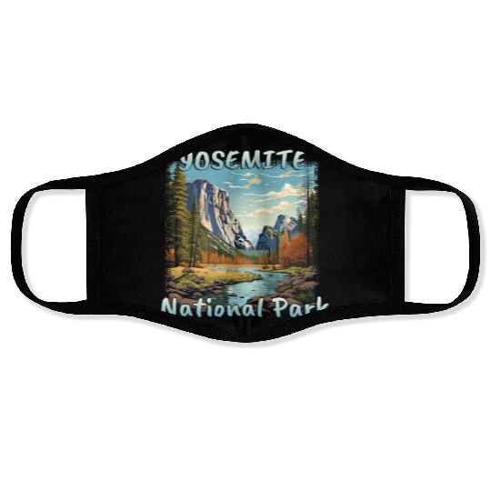 USA Yosemite National Park Sierra Nevada Colorful Face Masks