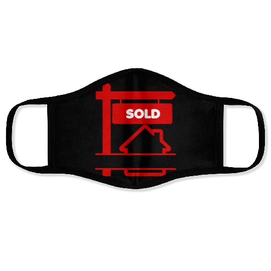 Transparent red logo signboard with sold Face Masks