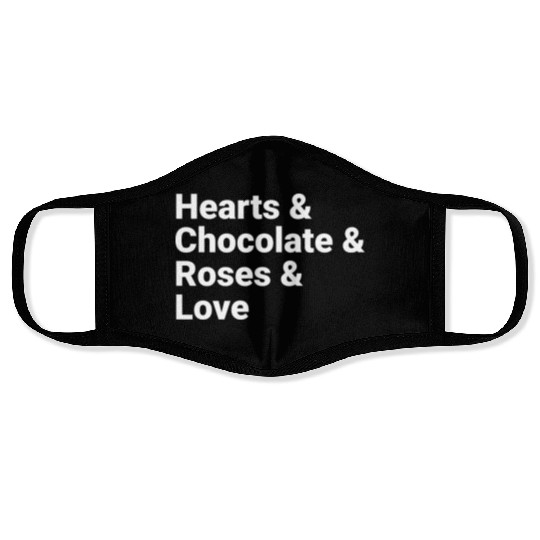 Valentine Hearts Chocolate Roses Love Face Masks