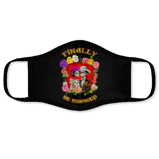 day of the dead - valentines day Face Masks