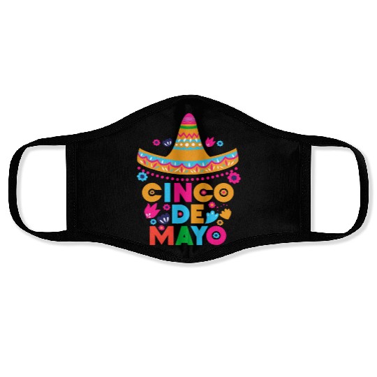 Cinco De Mayo Fiesta Surprise Camisa 5 De Mayo Face Masks