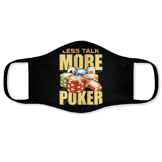 Poker Dice Less Talk More Poker Gambler Poker Game Face Masks