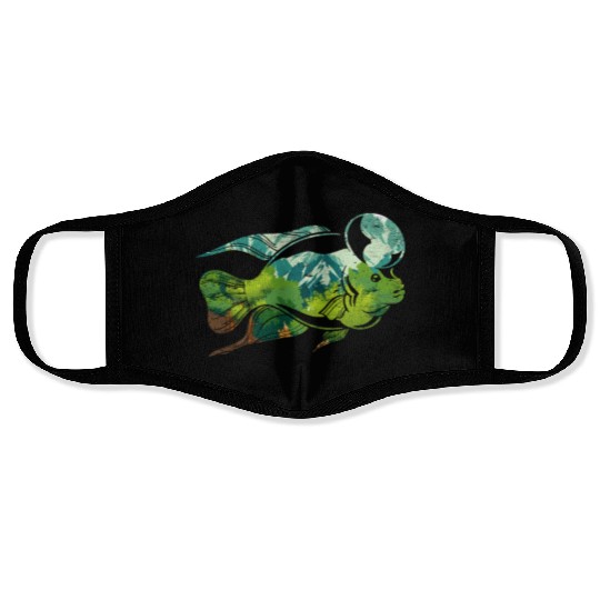 Nature Mountain Fishing Animal Angling Gift Fish Face Masks