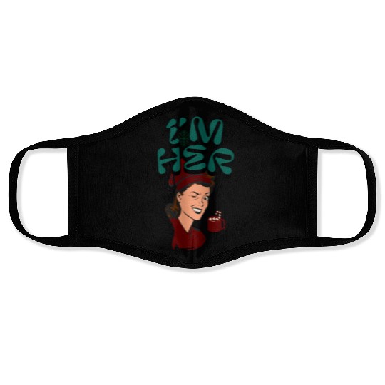 Im Her! Christmas/ Mrs. Claus design Face Masks