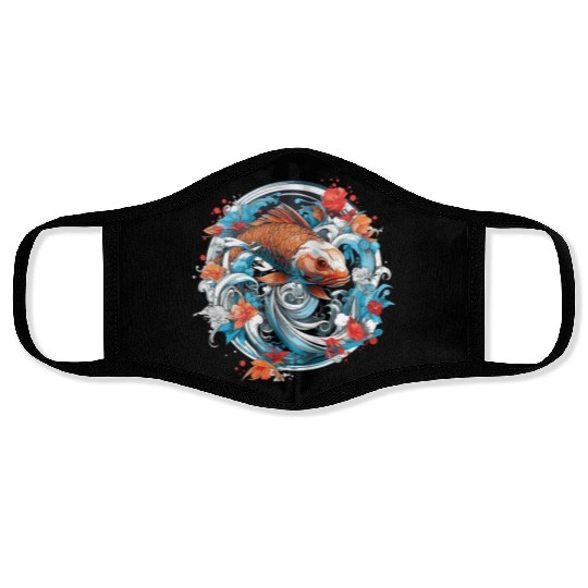 Koi Fish Koi Carp Japanese Koi Garden-Pond Koi Face Masks