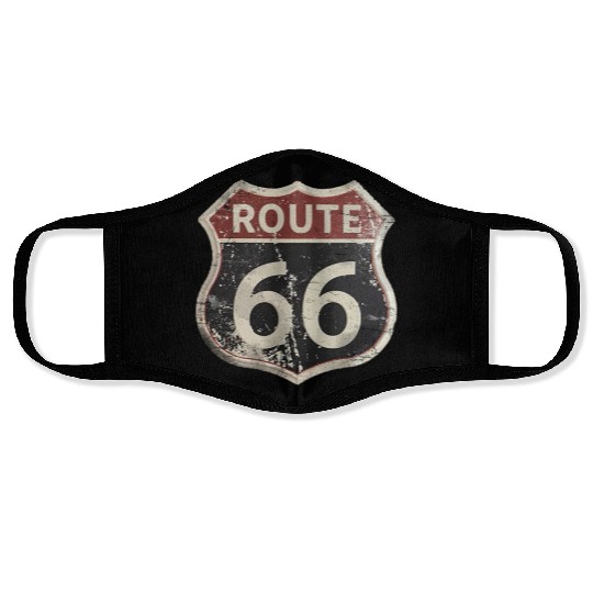 Route 66 vintage sign Face Masks