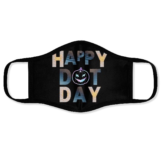 Happy dot day pumpkin polka dot Face Masks