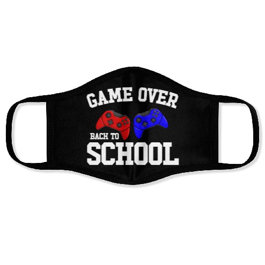 Game Over Back To School Gamer Back To School Face Masks