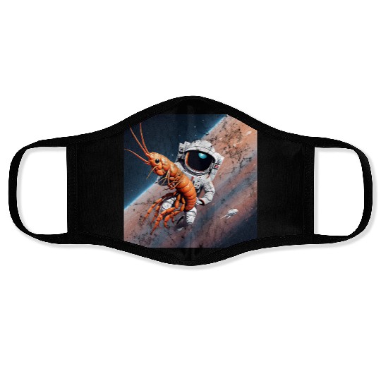 Astronaut in space with shrimp Face Masks