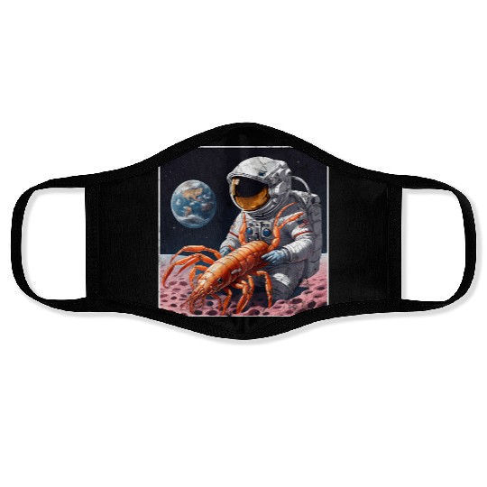 Astronaut in space with shrimp Face Masks