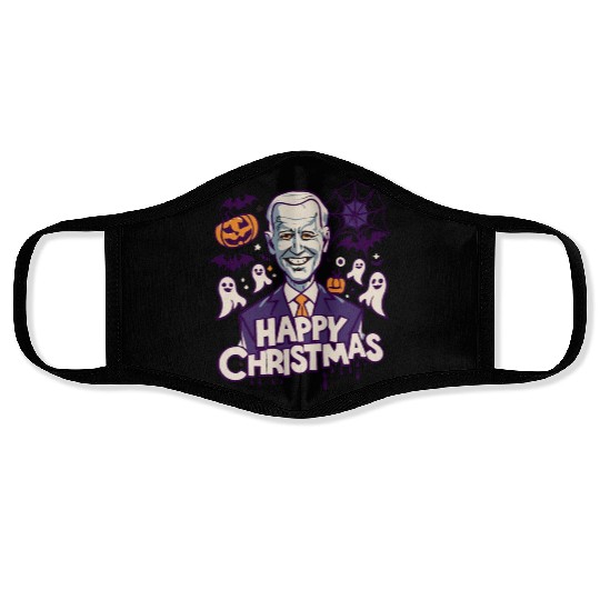 Happy Christmas Joe Biden Funny Halloween Face Masks