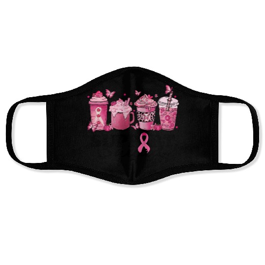 breast cancer coffee support squad Face Masks