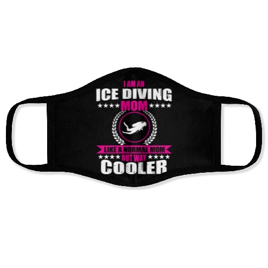 Funny Ice Diving Mom For Women Face Masks