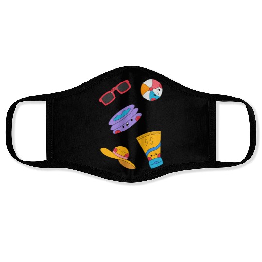 Cute Summer Pool Party Sticker Pack Face Masks