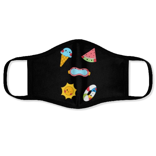 Cute Summer Pool Party Sticker Pack Face Masks