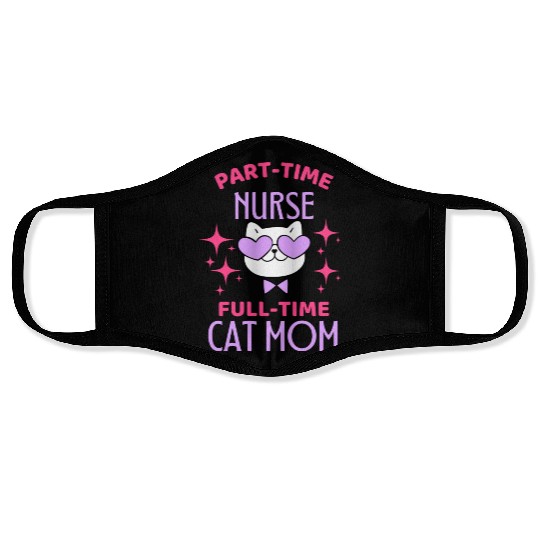 Funny Nurse Cat Mom Lover Face Masks