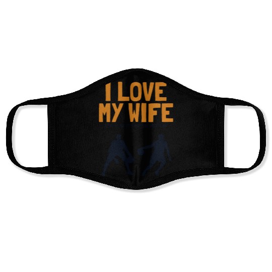 I love my Wife Basketball Professional Lover Face Masks