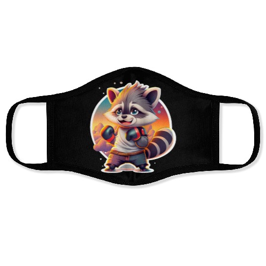 Never give up typography funny Face Masks