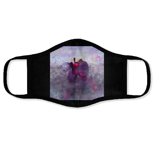 Mothman and Bessie the Lake Erie Monster's Vacay Face Masks
