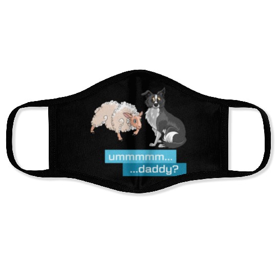 Sheep Herding Daddy Border Collie, Aussie Face Masks