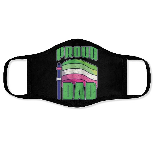 Proud Dad Abrosexual Father's Day Gift LGBTQ Face Masks