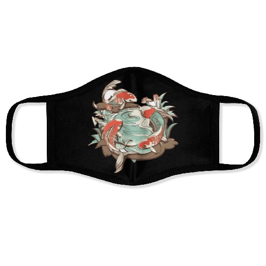 Tranquil Oasis: Koi Pond Serenity Face Masks