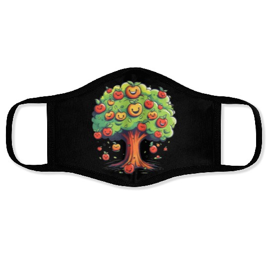 Apples Tree Fruit Orchard Apple Picking Cute Face Masks