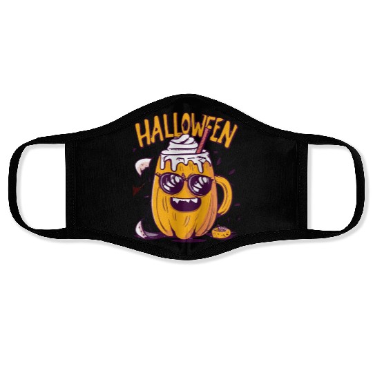 Halloween Funny Pumpkin Lemon Latte Face Masks