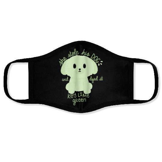 Key Lime Green Dog Face Masks